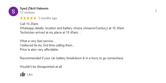 Google 5 star review